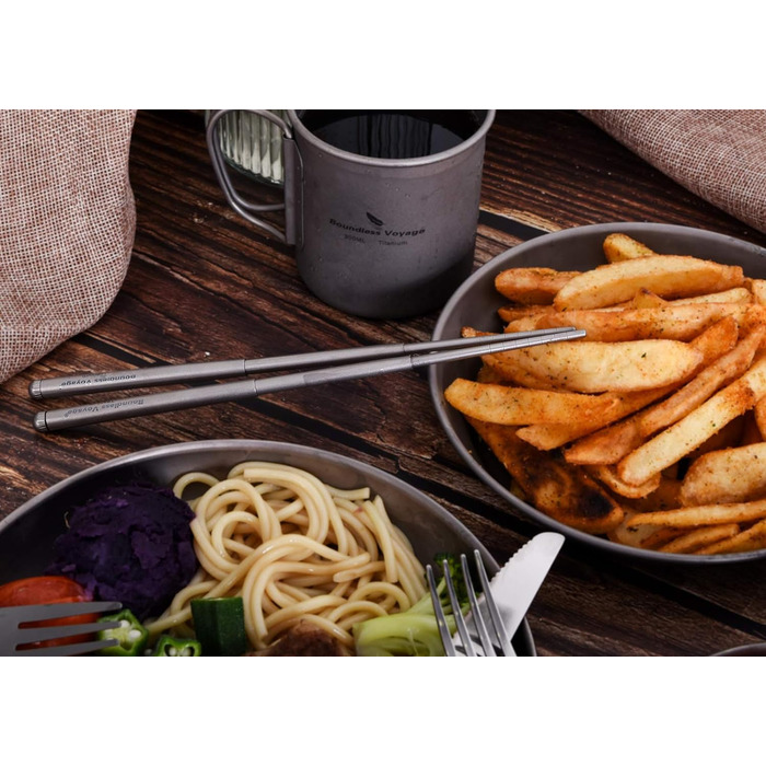 Титанові складні палички для їжі Кемпінгові дорожні висувні палички для їжі Ультралегкі багаторазові портативні столові прибори Ск