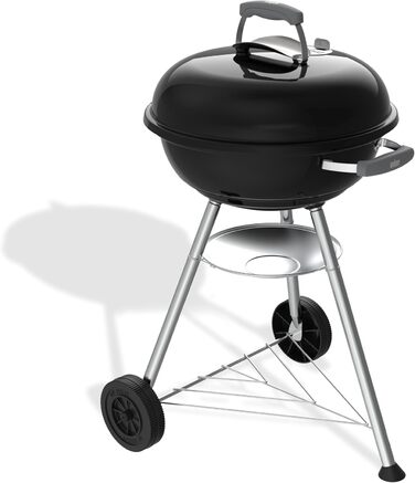 Вугільний гриль Weber Compact Kettle 47 см на стійці з колесами, модель 2026