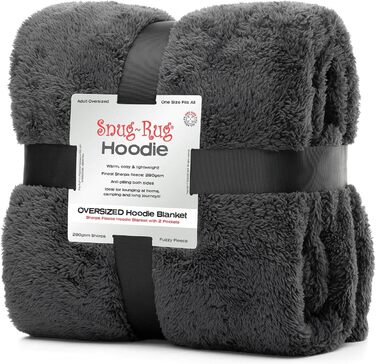 Портативна ковдра Snug Rug Grey Slate Grey - Ковдра з рукавами, шерпа-фліс, дорослий пуловер, толстовка, м&39які зручні ковдри великого розміру