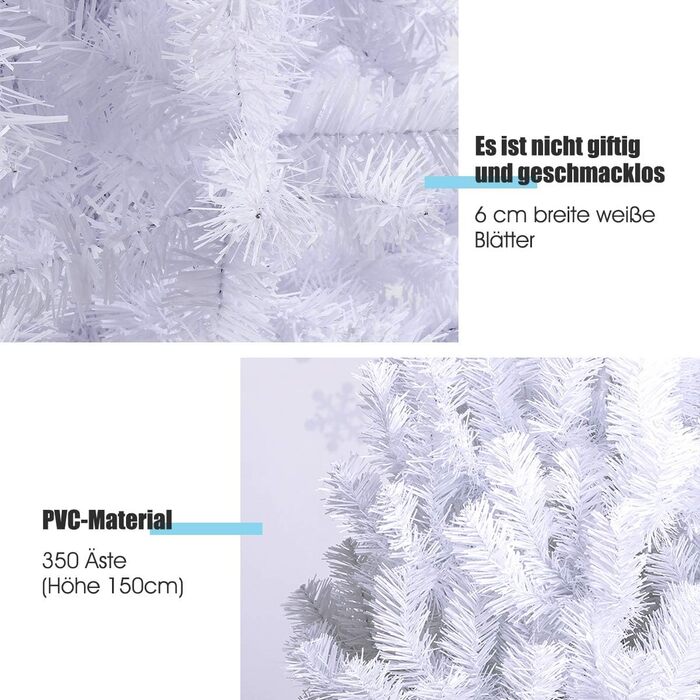 Штучна ялинка 150 см біла GOPLUS