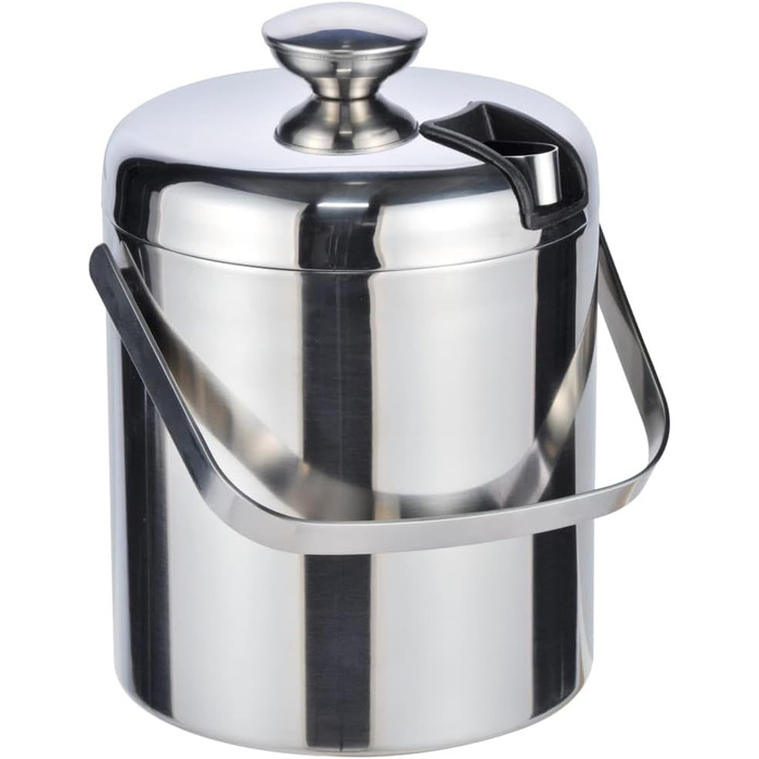 Відро для льоду HI з кришкою і щипцями (вкл. сито для крапель) - лоток для льоду з нержавіючої сталі з кришкою, лоток для льоду, б