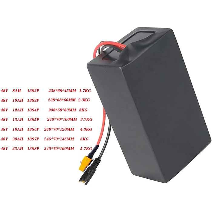 Акумулятор для електровелосипеда Велосипедні акумулятори 48V 8Ah 10Ah 12Ah 15Ah 18Ah 20Ah 25Ah Літій-іонний акумулятор для електровелосипеда 48V Літій-іонний акумулятор із зарядним пристроєм для двигуна 200W 500W 800W 1000W 48V 10Ah, 48V 20Ah