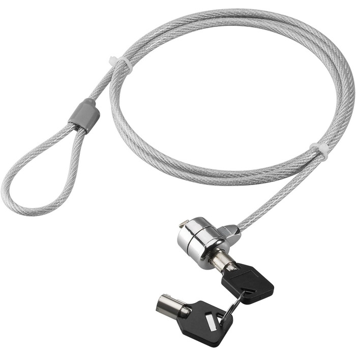 Замок безпеки Goobay 93037 для ноутбука та ПК, сірий замок та ключ
