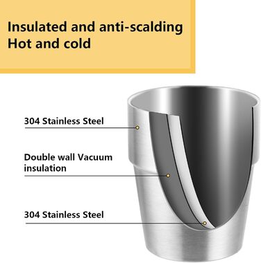 Набір із 6 чашок з нержавіючої сталі, чашка з нержавіючої сталі об&39ємом 300 мл, срібна кемпінгова чашка розміром 9,5x8,2 см для дому, ресторану, вечірки, кемпінгу