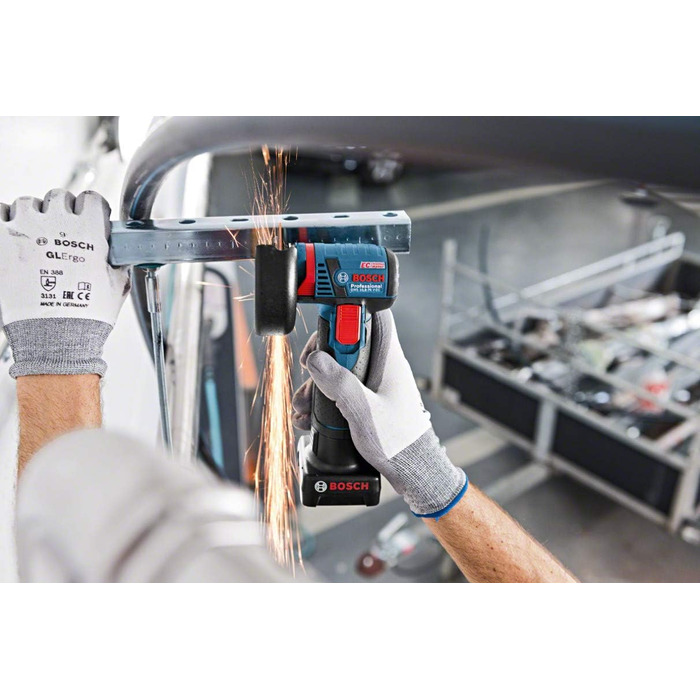 Акумуляторна кутова шліфувальна машина Bosch Professional 12V System GWS 12V-76 (у комплекті 2 відрізні круги Expert for Inox, 1 т