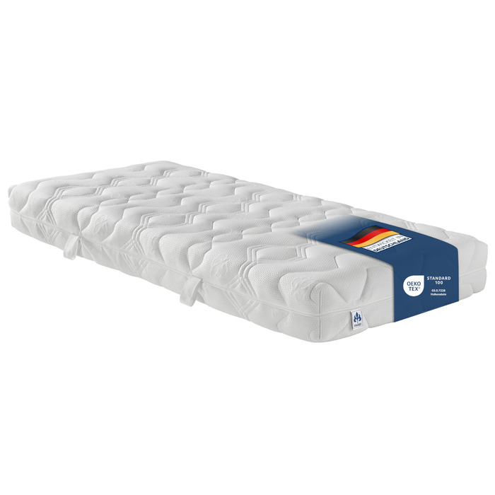Ортопедичний 7-зонний матрац Irisette Lotus 500 з пружинами кишенькової форми, рівень жорсткості 3 (середньо-жорсткий), 100 x 200 см, сертифікований Oeko-Tex, виготовлений відповідно до німецьких стандартів якості. Рівень жорсткості H 3 - середньо-жорстки