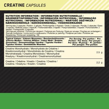 Капсули креатину Optimum Nutrition 2500, 200 шт.