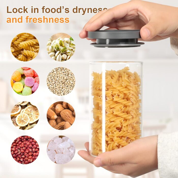 Набір із 4 герметичних боросилікатних скляних банок для зберігання з кришками для кухні VINATO, без бісфенолу А, скляні банки об&39ємом 600 мл з кришками для горіхів, снеків та спецій