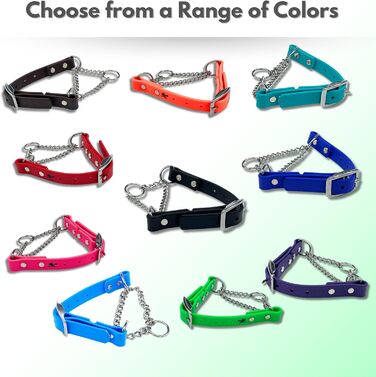 Нашийник-мартингал для собак, Biothane, фурнітура з нержавіючої сталі, проти висмикування, професійна якість, розмір M, помаранчево-червоний у зигзаг (Sunset Chevron), середній розмір