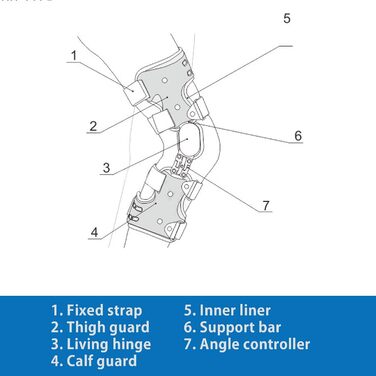 Колінний бандаж, стабілізуючий колінний бандаж з шарнірним ромбом, регульований для ніг і стоп / колінний вальгусний ортопедичний наколінник правий.