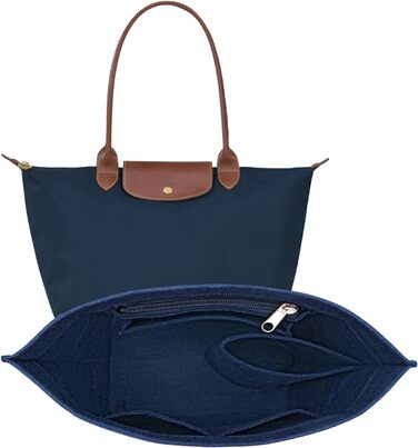 Вставка-органайзер для гаманця з фетру для сумочки Longchamp Le Pliage L (темно-синя, велика) Велика Темно-синя
