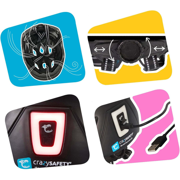 Велосипедний шолом дитячий 6-12 років для велосипеда, скейтборду, гірського велосипеда, роликових ковзанів Задній ліхтар, що перез