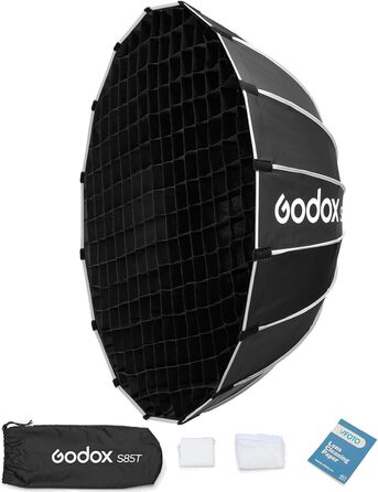 Портативний швидкознімний софтбокс GODOX S85T 85 см з решіткою для Godox SL60 SL300II VL150 VL300 UL150 та фотостудійного спалаху