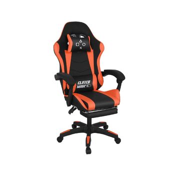 Ергономічне ігрове крісло FRANKYSTAR Clutch, офісне крісло з поперековою подушкою, підголівником та підставкою для ніг з ПВХ, чорного та червоного кольорів