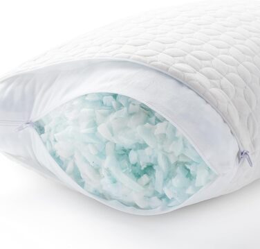 Подушка LUCID 80 x 80 см з гібридним наповнювачем з подрібненого пінного матеріалу з ефектом пам&39яті та мікрофібри знімний, регульований наповнювач чохол, який можна прати для сну на боці, спині та животі