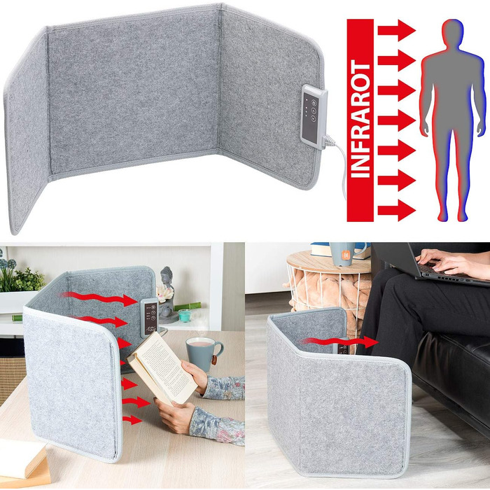 Складаний інфрачервоний обігрівач Sichler Household Appliances Складана інфрачервона нагрівальна панель далекого діапазону, до 65 C, 85 Вт, розмір S (інфрачервона нагрівальна панель, нагрівальна стіна, обігрівач)