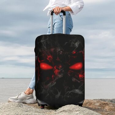 Чохол для багажу Похмурий Череп з еластичної тканини, захисний від подряпин та пилу, чорний, розмір 85 см