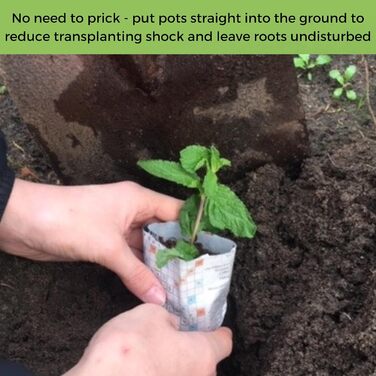 Набір для виготовлення паперових горщиків для садівництва - Все, що потрібно, щоб зробити власні біорозкладні горщики для рослин та розсади зі старих газет та посадити рослини