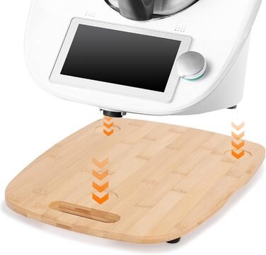 Розсувна дошка MUUKAIII для Thermomix TM6 & TM5, швидкорухома рухома дошка для кухонного комбайна Thermomix Vorwerk TM6 TM5 Аксесуари Підкладкова дошка, розсувна дошка з бамбукового дерева