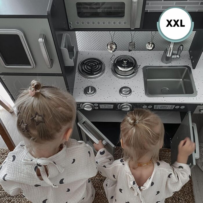 Дитяча іграшкова кухня зі світлодіодним спалахом, дерев'яна дитяча іграшка, рольові кухонні аксесуари, включаючи рольову кухню для