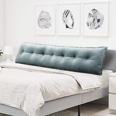 Оксамитова подушка для спинки узголів&39я ліжка з закрученим верхом велика подушка для підтримки кушетки, дивана-ліжка та подушка для читання (сіра, 50 * 200 см) Сіра 50*200 см