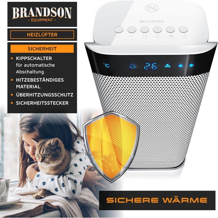 Тепловентиляторний обігрівач потужністю 2000 Вт з пультом дистанційного керування - Великий та потужний - Лауреат нагород - Енергозберігаючий та тихий - Підходить для ванної кімнати, вітальні, дитячої кімнати та немовлят - Функція коливання - Обігрівач - 