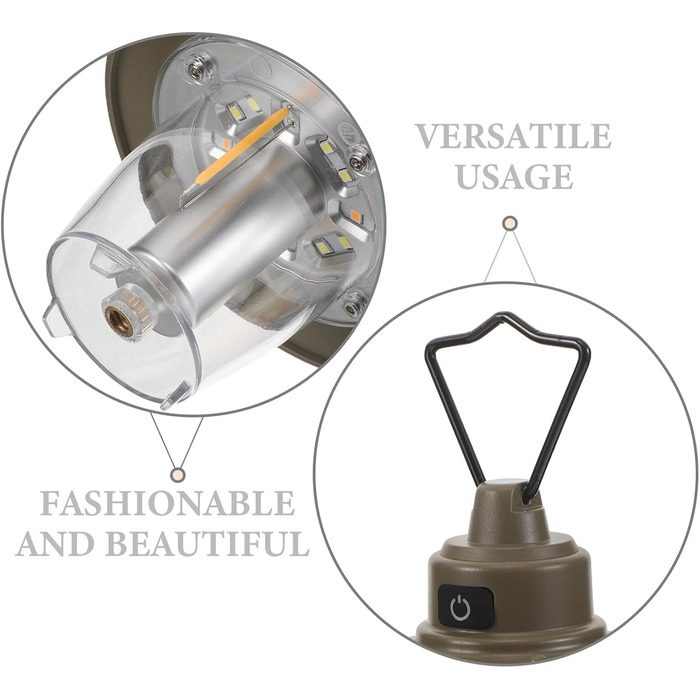 Портативний світлодіодний кемпінговий ліхтар із шипом для землі, акумуляторний, ударостійкий, у вінтажному стилі, теплий білий колір, білий ліхтар для намету на вулиці для надзвичайних ситуацій та риболовлі