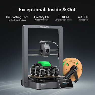 Принтер Creality Ender 3 V3, висока швидкість 600 мм/с із суцільнометалевою конструкцією, новий CoreXZ із прямим екструдером із по