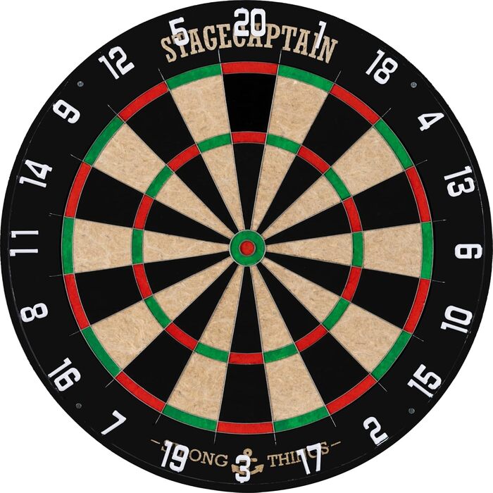 Мішень для дротиків Stagecaptain DBS-1715C Bullseye Champion з дротиками - Професійна сталева мішень для дротиків з сизалю - Мішень для дротиків з надтонкими дротами - Мішень для дротиків з 6 дротиками та 4 наборами дергань
