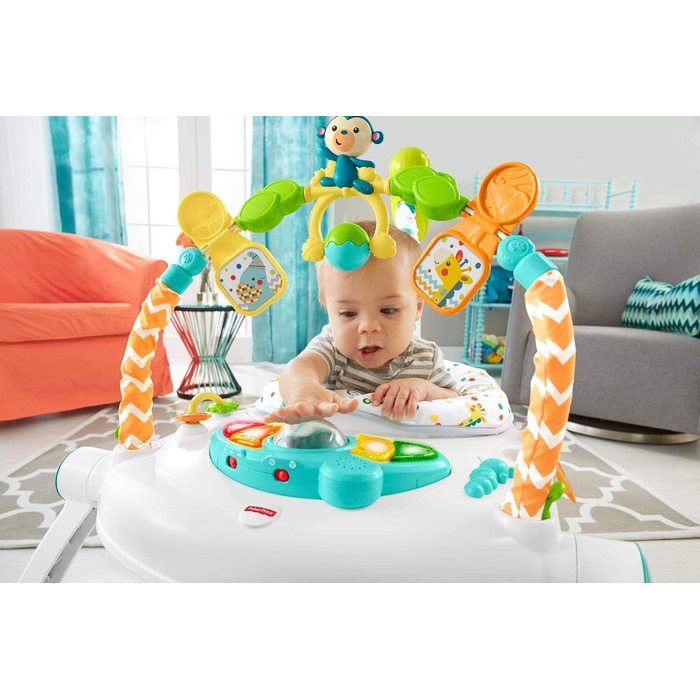 Компактні ходунки Carnaval Baby Walker Fisher-Price Jumperoo зі світлом, звуком і музикою, розбірні для зручного транспортування 9 місяців і старше, FDG98