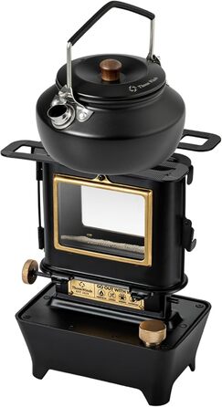 Ліхтар Thous Winds Petroleum для вулиці та кемпінговий чайник з нержавіючої сталі об&39ємом 0,6 л, чорний