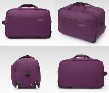 М'яка валіза на колесах, водонепроникна та легка дорожня сумка, ручна поклажа для бізнесу, універсальний візок для подорожей (чоловіча/жіноча), сумка для коротких поїздок на вихідні. Колір фіолетовий, розмір 19 дюймів (фіолетовий)