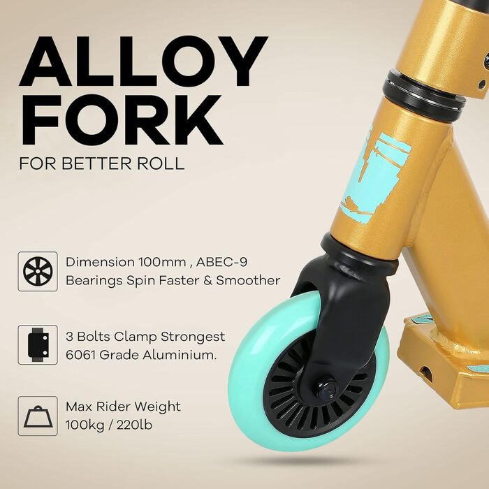 Трюковий самокат Joycruise професійні самокати, трюковий самокат для підлітків діти від 6 років хлопчики дівчатка, фрістайл ударни