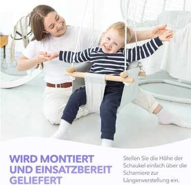 Полотняна дитяча гойдалка, дерев'яне підвісне сидіння гойдалки з ременями безпеки, міцна дитяча гойдалка, гойдалка для дітей для п