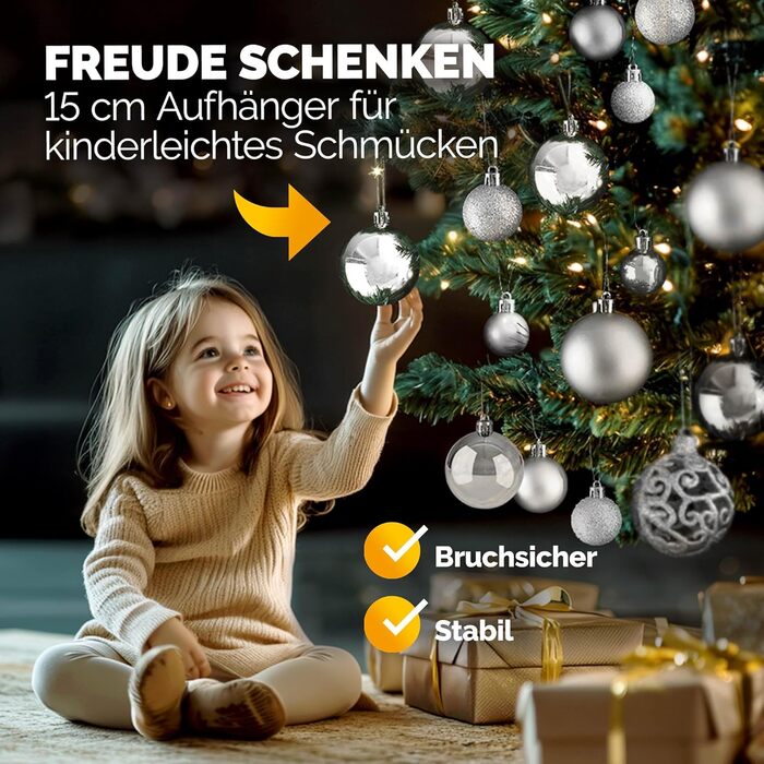 Різдвяні кульки 100 шт срібні Deuba