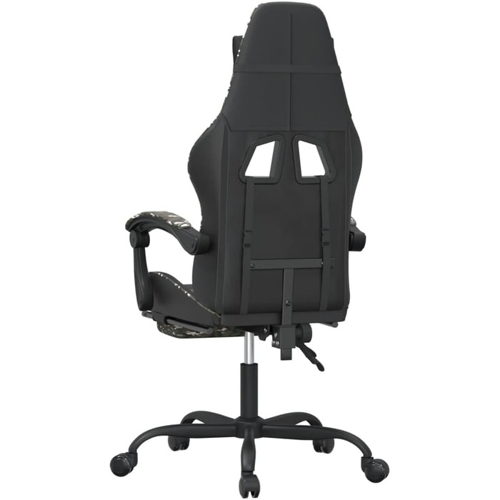 Геймерське крісло з підставкою для ніг, обертове, чорний камуфляж, штучна шкіра, регульована висота спинки, ергономічне, зручне, міцний матеріал, брудовідштовхувальне, функція повороту на 360 градусів, 36,5 x 42 см (Ш x Г), зелений колір