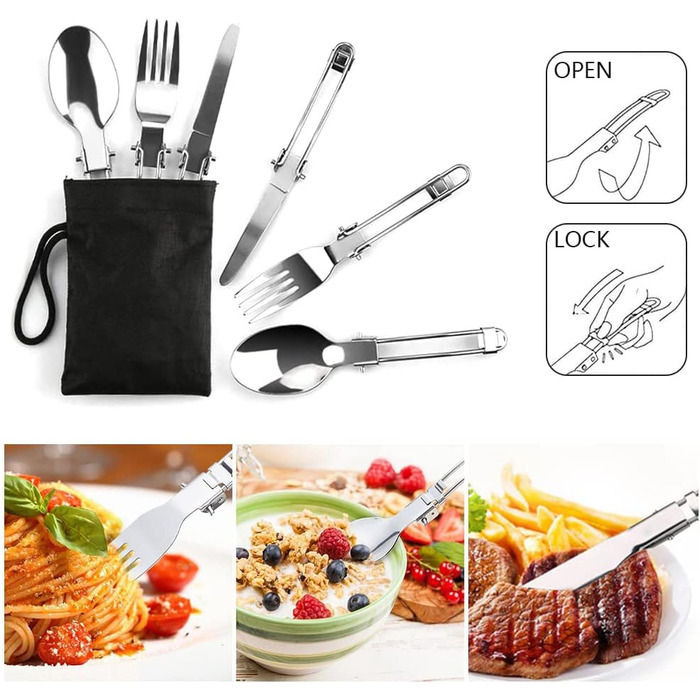 Набір посуду для кемпінгу/вуличного приготування їжі aiGear Портативний алюмінієвий кемпінговий горщик з сумкою для зберігання для кемпінгу, походів, пікніків на свіжому повітрі, зелений