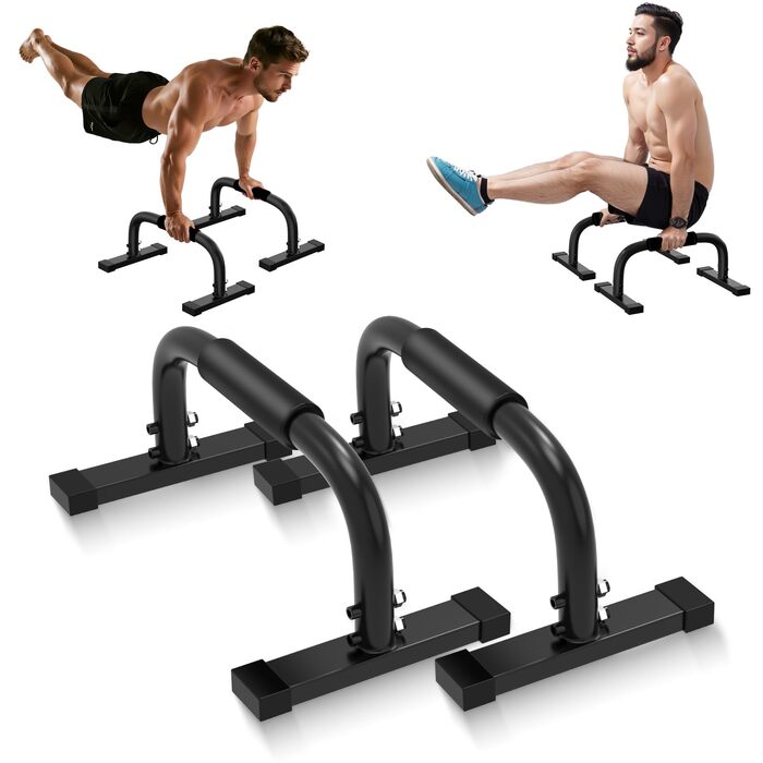 Турніри Parallettes, ручки для віджимань Parallettes для калістеніки, 300 кг/661 фунтів, стійка для віджимань, обладнання для фітнесу, Parallettes для калістеніки для тренування м&39язів та силових тренувань, чорний