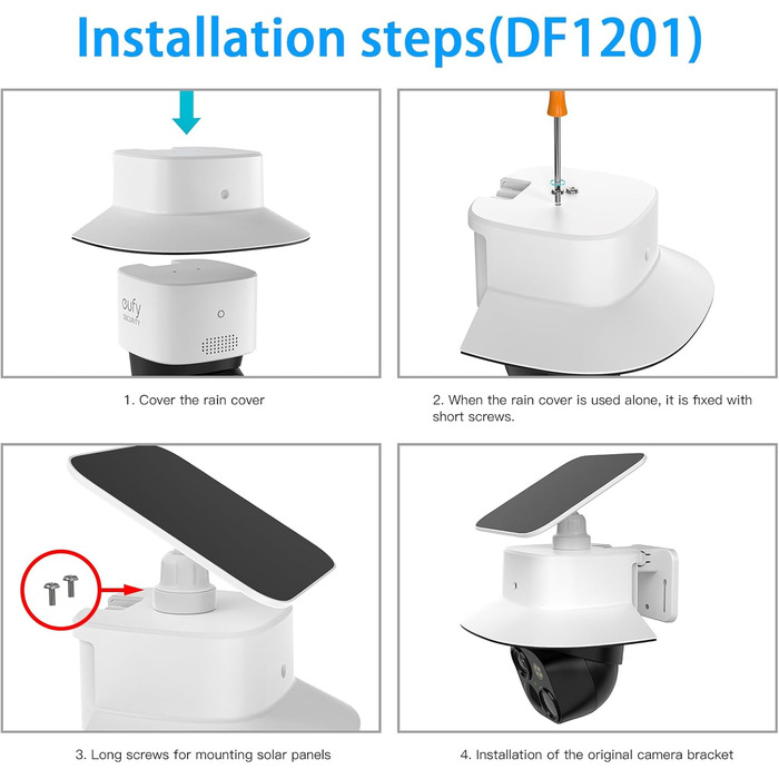 Дощовик для камери eufy Security SoloCam S340, сонцезахисний навіс для зовнішньої камери, аксесуар для камери eufy SoloCam S340, захищає камеру від пилу та УФ-променів, 1 упаковка