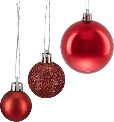 Різдвяні кульки набір із 100 шт червоні Relaxdays