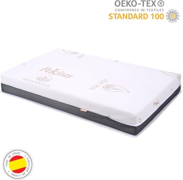 Дитячий матрац-колиска PEKITAS 50 x 90 см, товщина 10 см, гібридний, двосторонній, знімний чохол, можна прати, жорсткий, дихаючий, захист від задухи, дитяче ліжко, дитяче ліжко 50x90x10 см