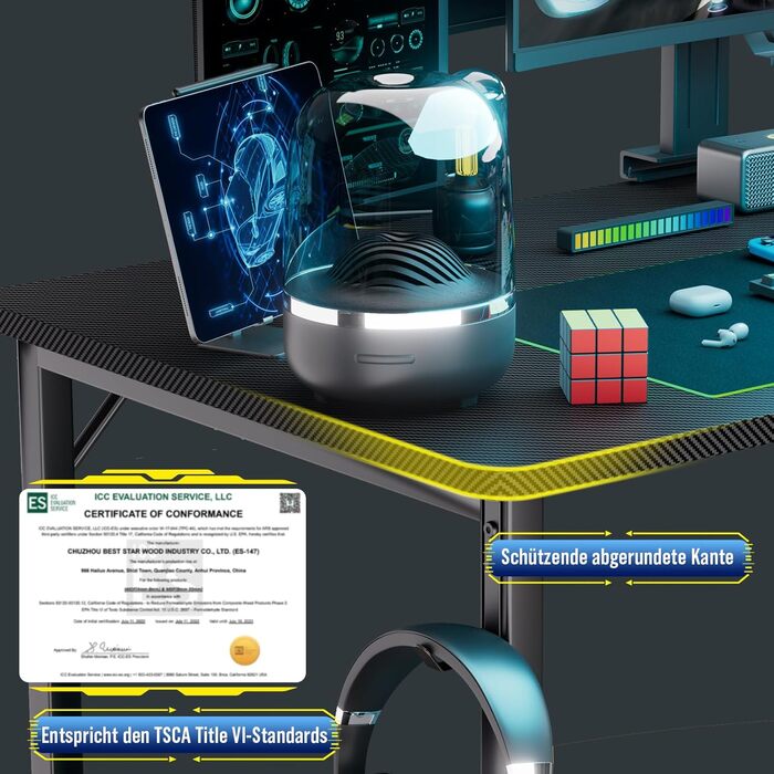 Ігровий стіл COMHOMA з розеткою, 120 x 80 см, кутовий стіл із портом зарядки USB та полицею, L-подібний комп&39ютерний стіл, ПК-стіл для офісу, домашній офіс, чорний - 120 см