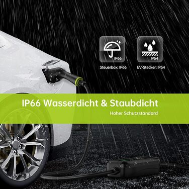 Зарядний пристрій для електромобілів SYNCWIRE 11кВт тип 2-7,5м 3-фазний 6-16А з регульованою потужністю зарядки зарядний кабель дл