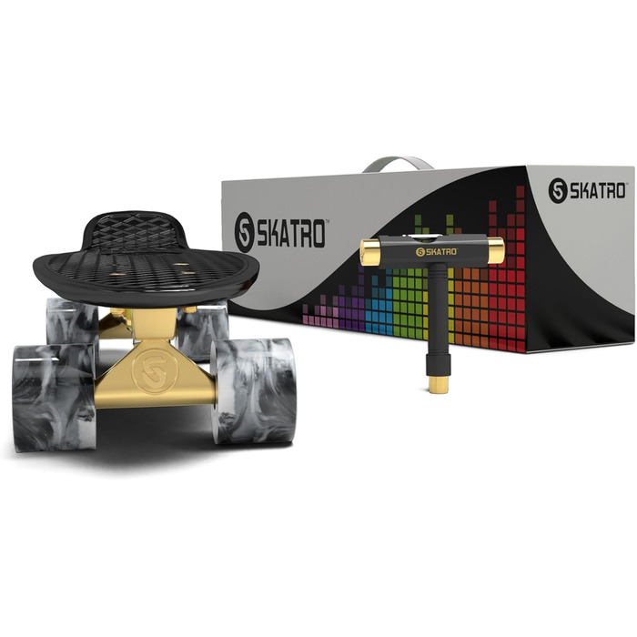 Міні-скейтборд крейсер. 22-дюймова пластикова дошка в ретро стилі, в комплекті з чорною мамбою