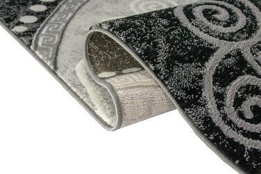 Килим сучасні орнаменти з блискітками сірий чорний крем розмір 200x280 см