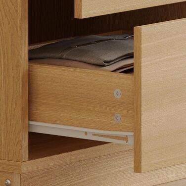 Відкрита вішалка для одягу Caldion з 2 шухлядами, 60x40x175 см, окремостояча вішалка для одягу з гачками, 2 полиці для підвішування, МДФ, шухляди з 2 висувними шухлядами, дизайн для коридору, спальні, передпокою