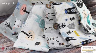 Муслінові серветки - муслінові пелюшки - упаковка 10 70x80 см - тканинні пелюшки, Зроблено в ЄС, перевірено на вміст шкідливих реч