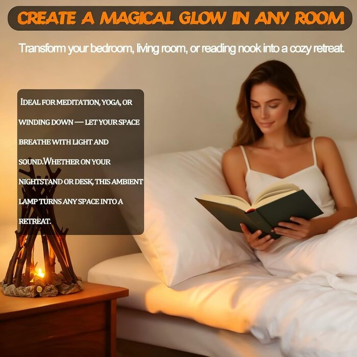 Лампа для вогнища на батарейках з підсвічуванням кам&39яної основи, реалістичний скрипучий звук, 3 регульовані режими освітлення, портативна лампа зі штучним полум&39ям з природним виглядом