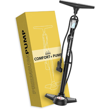 Насос DANSI COMFORT, підлоговий, до 12,4 бар/180 PSI, високоякісний матеріал, чорний