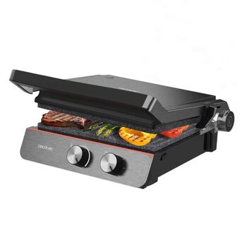 Електричний гриль Cecotec Rock'nGrill Blaze Neon потужність 2200 Вт, розкладна конструкція 180, точне керування з індикатором, знімні панелі, велика поверхня 29 x 23 см